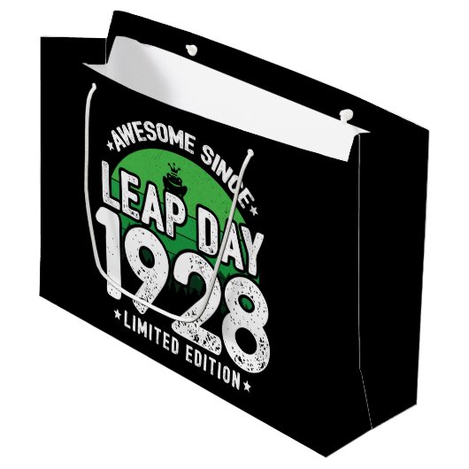 Phantastisch seit 1928 Leap Year Day Feb 29 Geburt Große Geschenktüte (Vorderseite Schrägansicht)