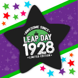 Phantastisch seit 1928 Leap Year Day Feb 29 Geburt Stern-Aufkleber