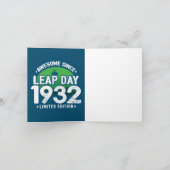 Phantastisch seit 1932 Leap Year Day Feb 29 Geburt Karte (Innenseite)