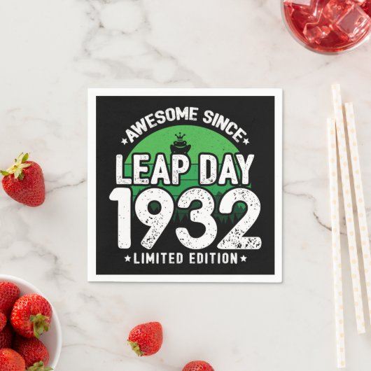 Phantastisch seit 1932 Leap Year Day Feb 29 Geburt Serviette (Beispiel)