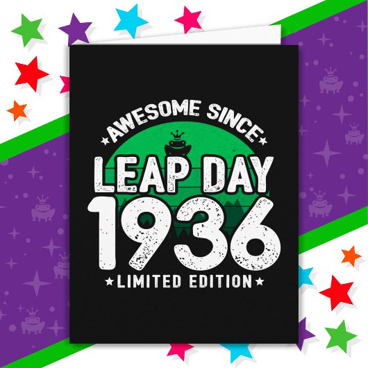 Phantastisch seit 1936 Leap Year Day Feb 29 Birthd Karte