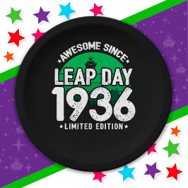 Phantastisch seit 1936 Leap Year Day Feb 29 Birthd Pappteller