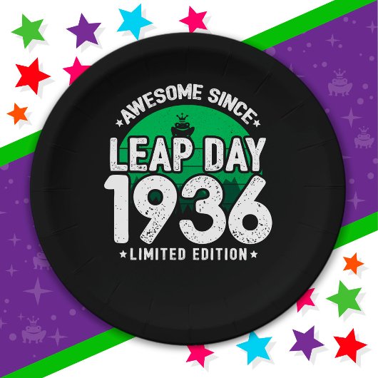 Phantastisch seit 1936 Leap Year Day Feb 29 Birthd Pappteller