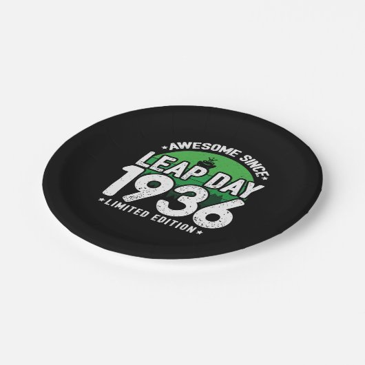 Phantastisch seit 1936 Leap Year Day Feb 29 Birthd Pappteller (Schrägansicht)