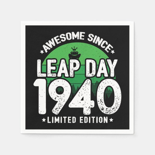 Phantastisch seit 1940 Leap Year Day Feb 29 Geburt Serviette (Vorderseite)