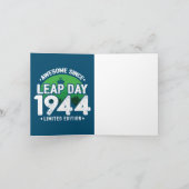 Phantastisch seit 1944 Leap Year Day Feb 29 Birthd Karte (Innenseite)