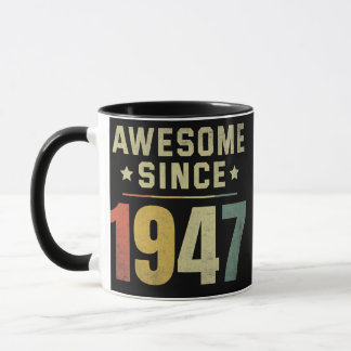 Phantastisch seit 1947 75. Geburtstag Retro Männer Tasse