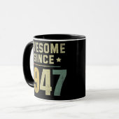 Phantastisch seit 1947 75. Geburtstag Retro Männer Tasse (Vorderseite Links)
