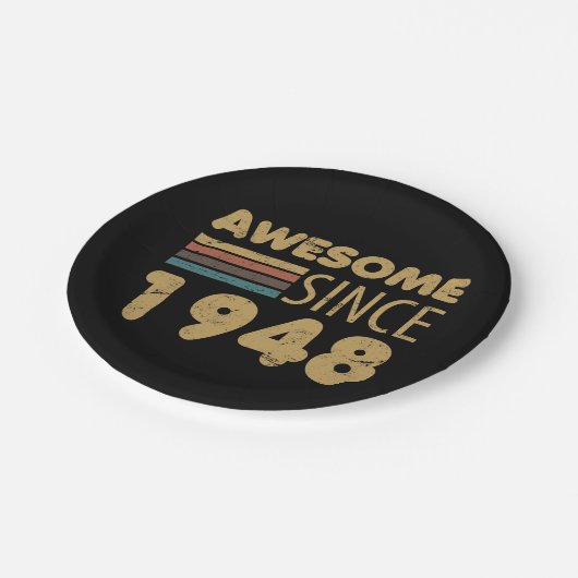 Phantastisch seit 1948 75. Geburtstag Pappteller (Schrägansicht)