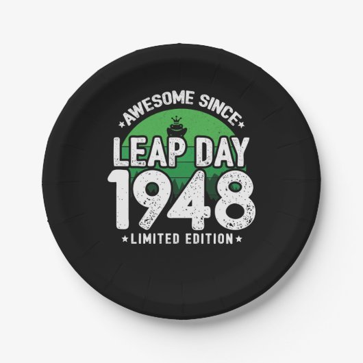 Phantastisch seit 1948 Leap Year Day Feb 29 Birthd Pappteller (Vorderseite)