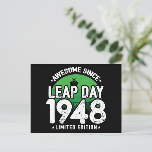 Phantastisch seit 1948 Leap Year Day Feb 29 Birthd Postkarte (Stehend Vorderseite)