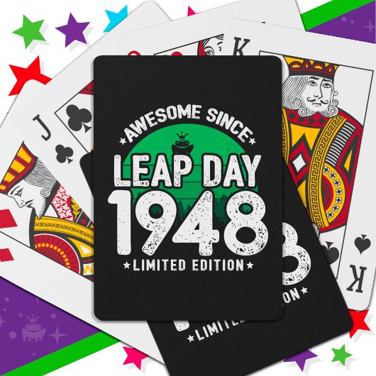 Phantastisch seit 1948 Leap Year Day Feb 29 Birthd Spielkarten
