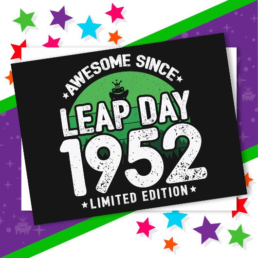 Phantastisch seit 1952 Leap Year Day Feb 29 Geburt Postkarte