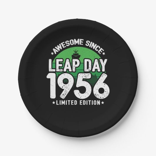 Phantastisch seit 1956 Leap Year Day Feb 29 Birthd Pappteller (Vorderseite)