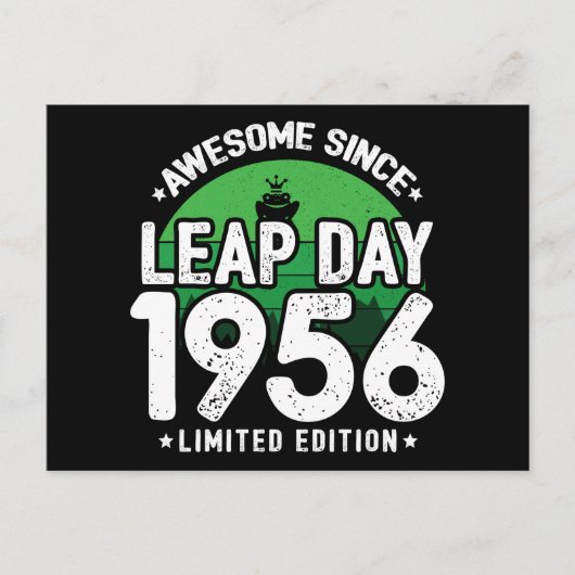 Phantastisch seit 1956 Leap Year Day Feb 29 Birthd Postkarte (Vorderseite)