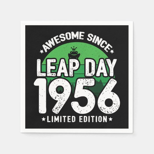 Phantastisch seit 1956 Leap Year Day Feb 29 Birthd Serviette (Vorderseite)