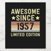 Phantastisch seit 1957 Retro 65 Jahre alt Geburtst Weinetikett (Einzelnes Label)