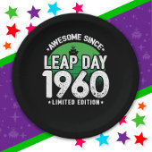 Phantastisch seit 1960 Leap Year Day Feb 29 Geburt Pappteller