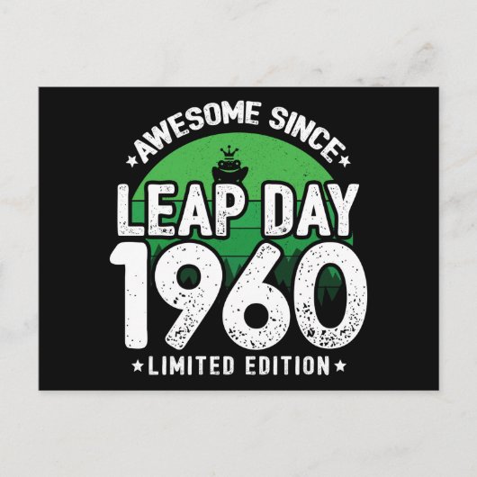 Phantastisch seit 1960 Leap Year Day Feb 29 Geburt Postkarte (Vorderseite)