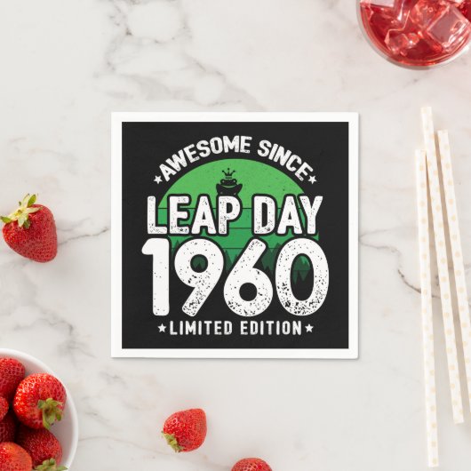 Phantastisch seit 1960 Leap Year Day Feb 29 Geburt Serviette (Beispiel)