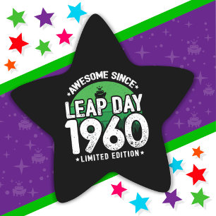 Phantastisch seit 1960 Leap Year Day Feb 29 Geburt Stern-Aufkleber