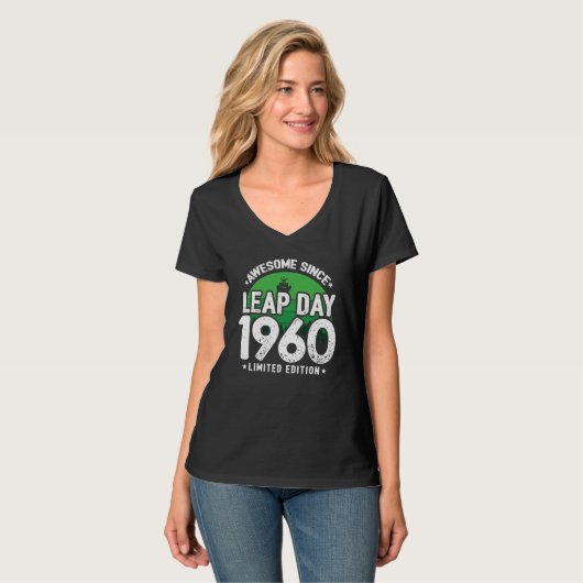 Phantastisch seit 1960 Leap Year Day Feb 29 Geburt T-Shirt (Vorderseite Vollansicht)