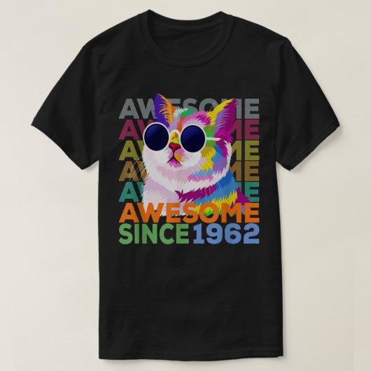 Phantastisch seit 1962 Shirt Funny Cat Lover 60. B (Design vorne)
