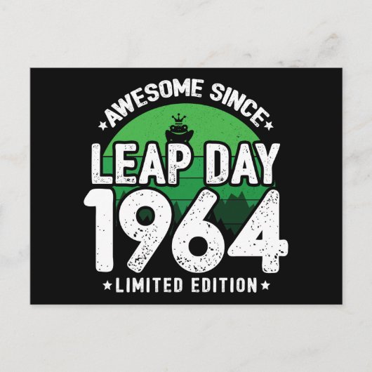 Phantastisch seit 1964 Leap Year Day Feb 29 Birthd Postkarte (Vorderseite)