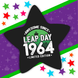 Phantastisch seit 1964 Leap Year Day Feb 29 Birthd Stern-Aufkleber