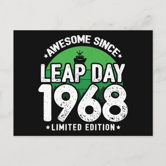 Phantastisch seit 1968 Leap Year Day Feb 29 Geburt Postkarte (Vorderseite)