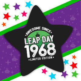 Phantastisch seit 1968 Leap Year Day Feb 29 Geburt Stern-Aufkleber