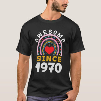 Phantastisch Seit 1970 52Nd Geburtstag Rainbow Gif T-Shirt