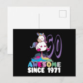 Phantastisch seit 1971 50. Geburtstag Postkarte (Vorne/Hinten)