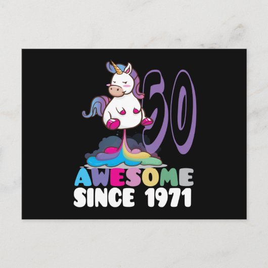 Phantastisch seit 1971 50. Geburtstag Postkarte (Vorderseite)