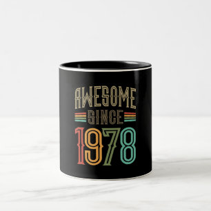 Phantastisch Seit 1978 44. Geburtstag Funny Retro Zweifarbige Tasse