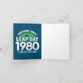Phantastisch seit 1980 Leap Year Day Feb 29 Geburt Karte (Innenseite)