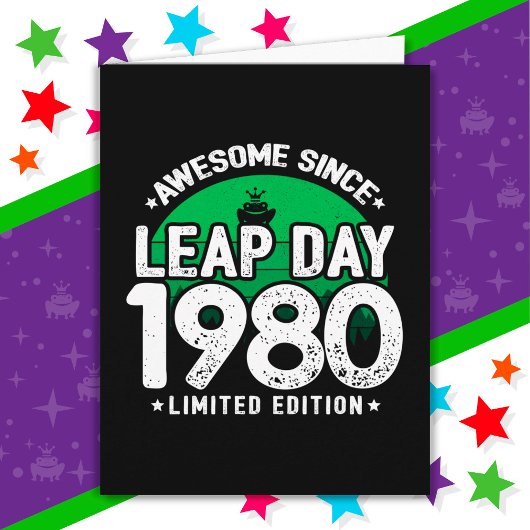 Phantastisch seit 1980 Leap Year Day Feb 29 Geburt Karte