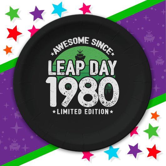 Phantastisch seit 1980 Leap Year Day Feb 29 Geburt Pappteller