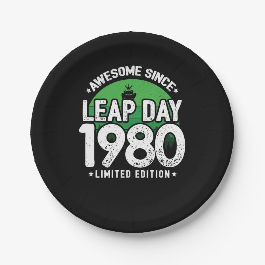 Phantastisch seit 1980 Leap Year Day Feb 29 Geburt Pappteller (Vorderseite)