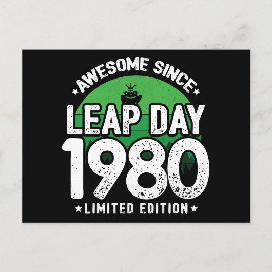 Phantastisch seit 1980 Leap Year Day Feb 29 Geburt Postkarte (Vorderseite)