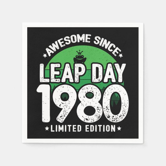 Phantastisch seit 1980 Leap Year Day Feb 29 Geburt Serviette (Vorderseite)