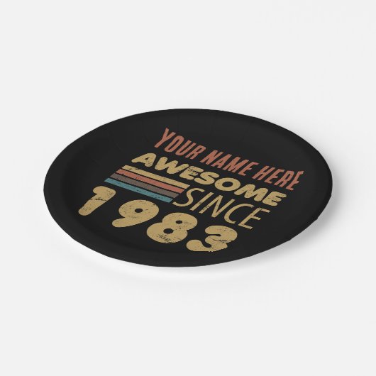 Phantastisch seit 1983 40. Geburtstag Pappteller (Schrägansicht)