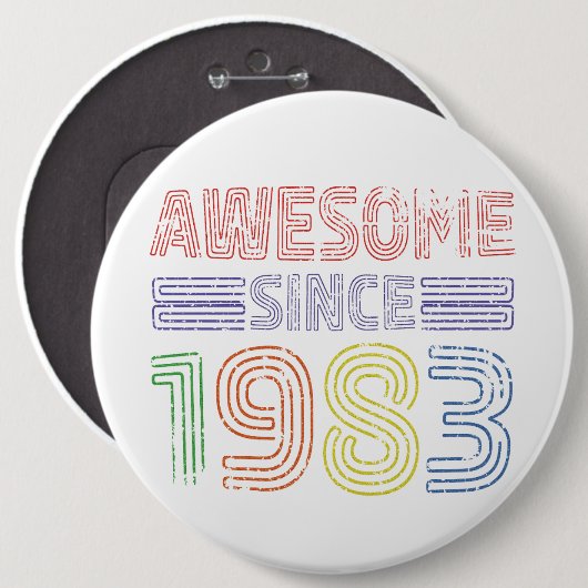 Phantastisch seit 1983 Vintager Button (Vorne & Hinten)