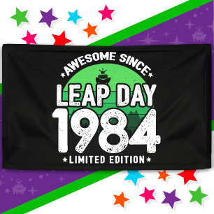 Phantastisch seit 1984 Leap Year Day Feb 29 Birthd Banner
