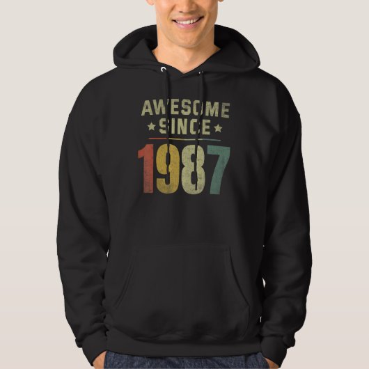 Phantastisch seit 1987 35. Geburtstag Retro Männer Hoodie (Vorderseite)