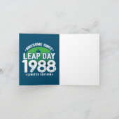 Phantastisch seit 1988 Leap Year Day Feb 29 Geburt Karte (Innenseite)