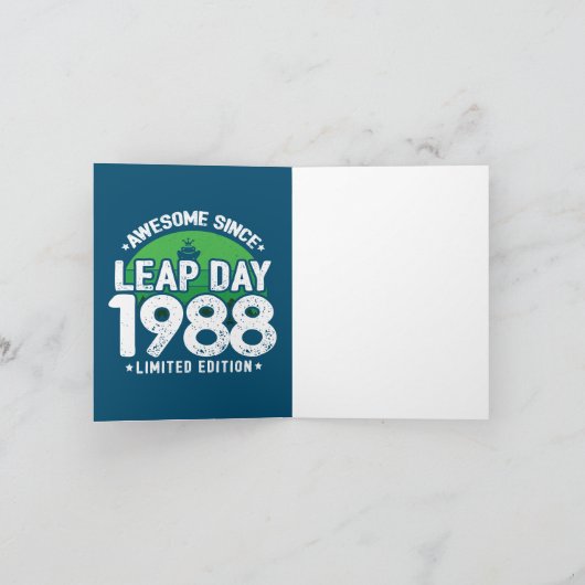 Phantastisch seit 1988 Leap Year Day Feb 29 Geburt Karte (Innenseite)