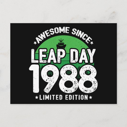 Phantastisch seit 1988 Leap Year Day Feb 29 Geburt Postkarte (Vorderseite)