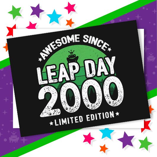 Phantastisch seit 2000 Leap Year Day Feb 29 Geburt Postkarte