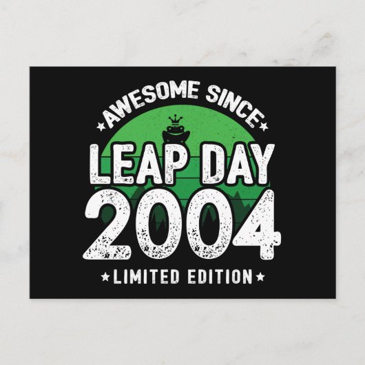 Phantastisch seit 2004 Leap Year Day Feb 29 Birthd Postkarte (Vorderseite)